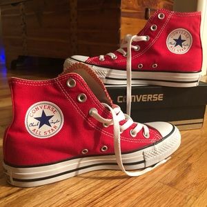 Red High Top Converse All Stars